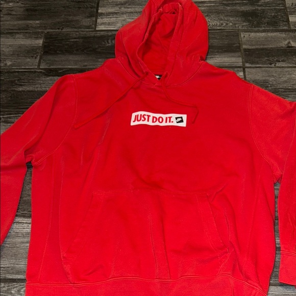 Nike Red Hoodie with 'Just Do It' Logo mens xl - Picture 1 of 4